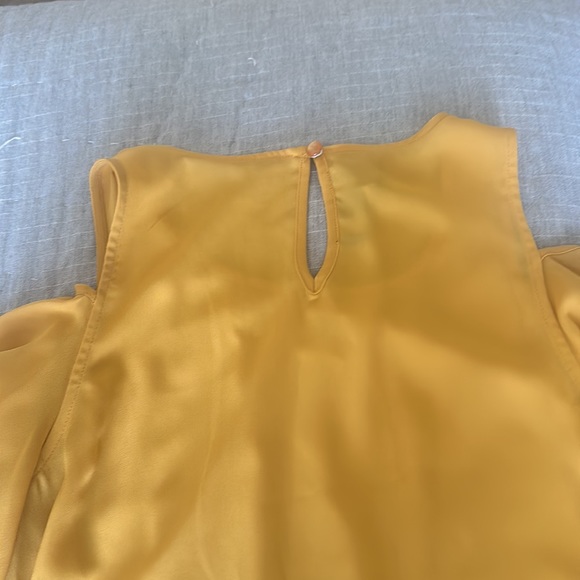 BCX Mustard Yellow Cold Shoulder Top - Picture 7 of 7